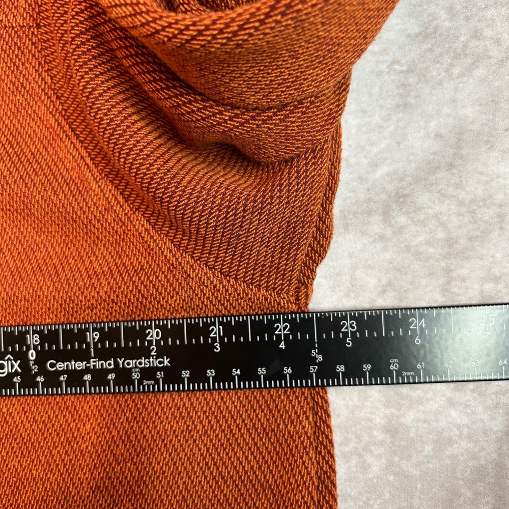 Orvis Womens Burnt Orange Textured Knit Button Cardigan Leather Elbow Patches M - Picture 7 of 11